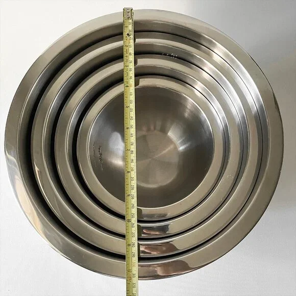 Wolfgang Puck Stainless Steel Mixing Bowls Set of 4: 6qt 4qt 2qt 1qt Nesting - Picture 7 of 7